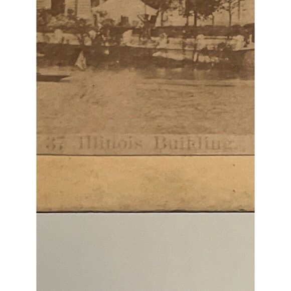Antique Stereoscope Stereograph Real Photo Sepia Tone No37 Illinois Building See - Picture 5 of 6
